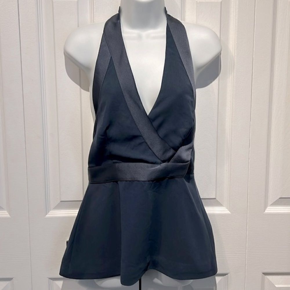 Keepsake Steely‎ Blue Lined Halter Top Size M NWT